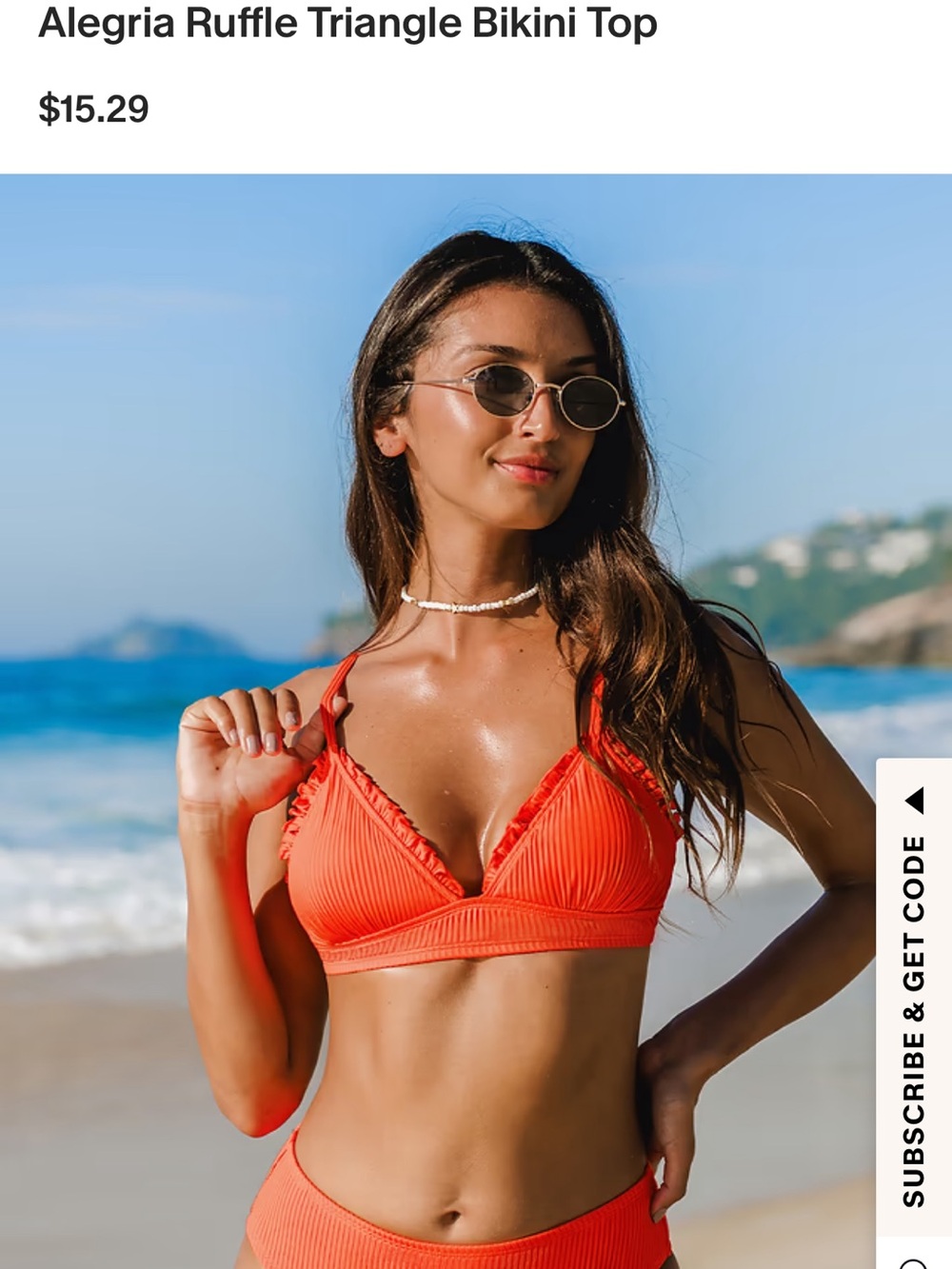 Cupshe Alegria Ruffle Triangle Bikini Top and Bottom. NWT